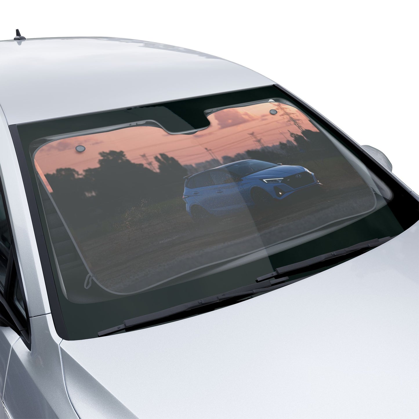 Car Sun Shades - Hyundai i20N Rally Car Design