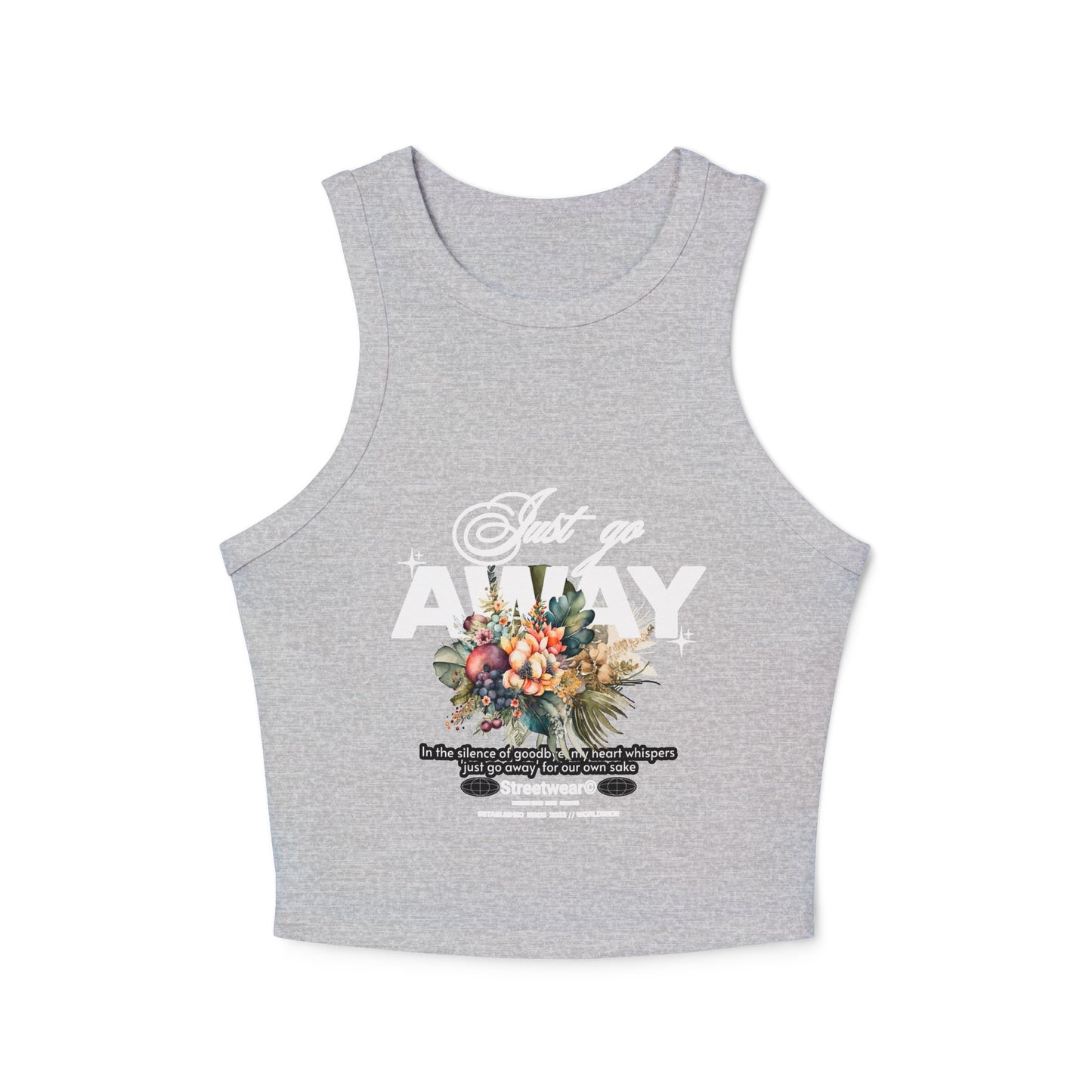 Floral Graphic Racerback Tank Top, Trendy Summer Sleeveless Top, Fitness Wear, Gift for Her, Casual Everyday Fashion