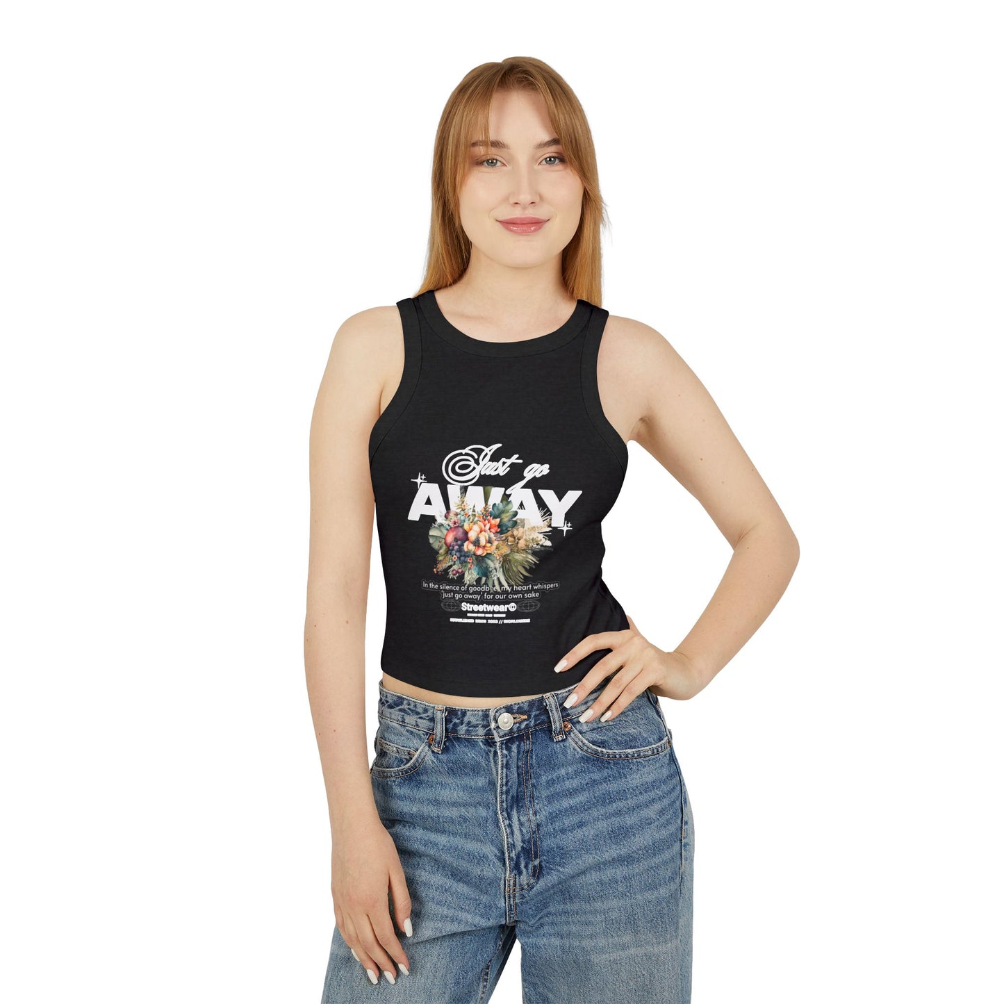 Floral Graphic Racerback Tank Top, Trendy Summer Sleeveless Top, Fitness Wear, Gift for Her, Casual Everyday Fashion