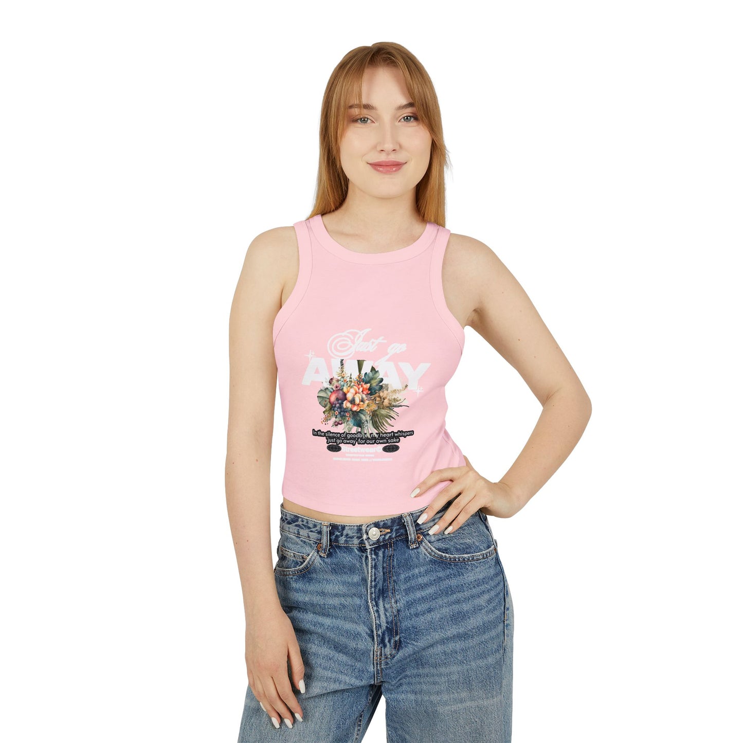 Floral Graphic Racerback Tank Top, Trendy Summer Sleeveless Top, Fitness Wear, Gift for Her, Casual Everyday Fashion