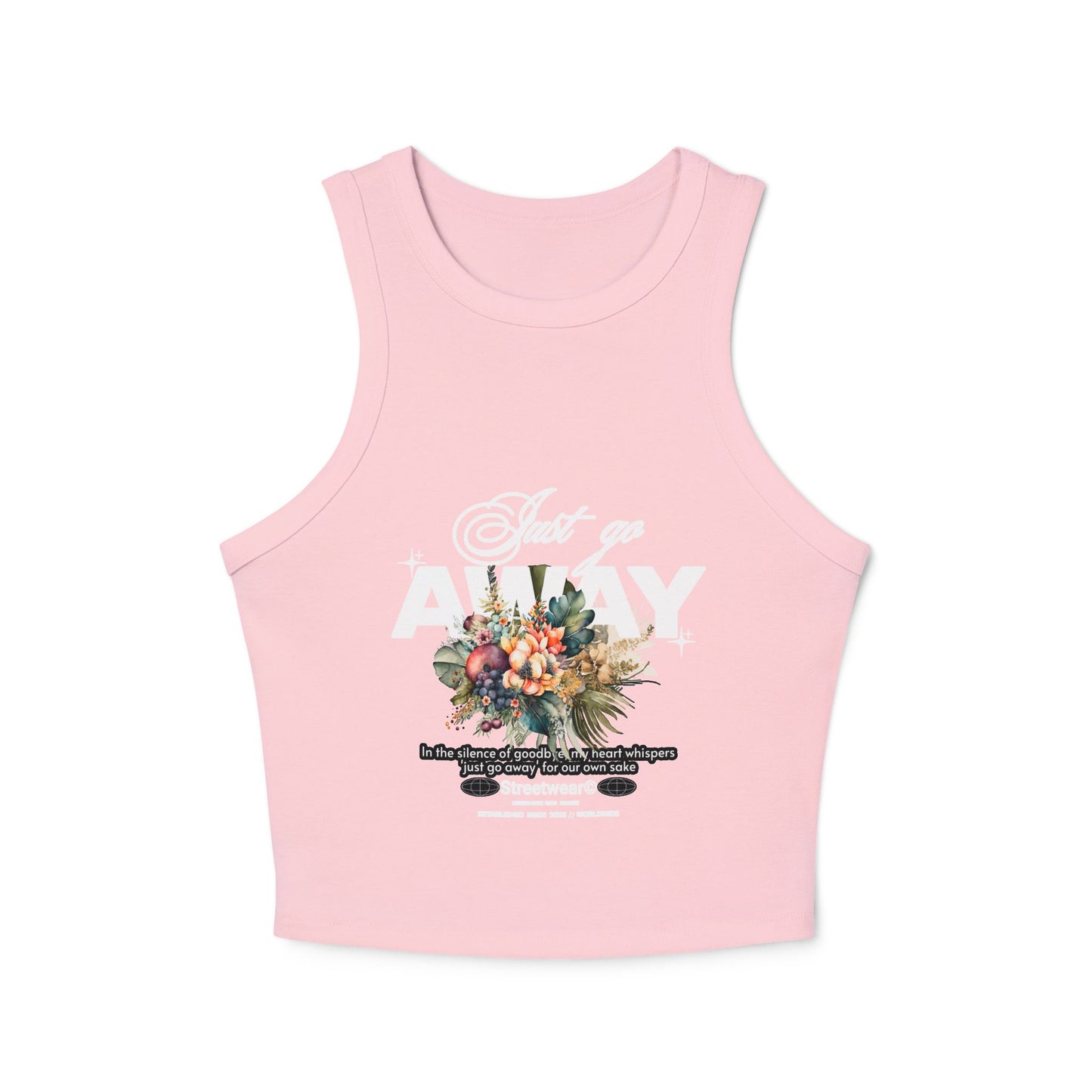 Floral Graphic Racerback Tank Top, Trendy Summer Sleeveless Top, Fitness Wear, Gift for Her, Casual Everyday Fashion