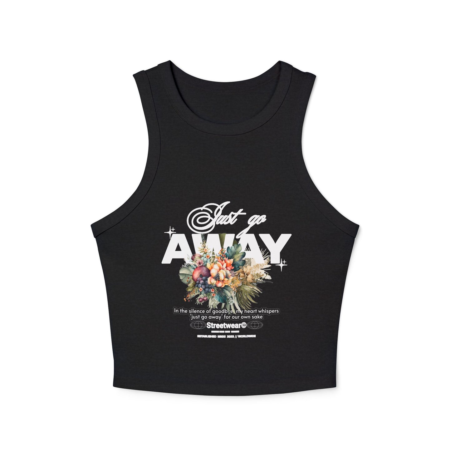 Floral Graphic Racerback Tank Top, Trendy Summer Sleeveless Top, Fitness Wear, Gift for Her, Casual Everyday Fashion